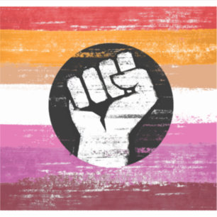 Lesbische geschilderde protestvlag sticker