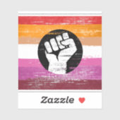 Lesbische geschilderde protestvlag sticker (Vel)