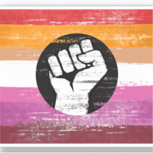 Lesbische geschilderde protestvlag sticker