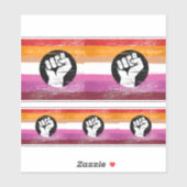 Lesbische geschilderde protestvlag sticker (Vel)