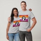 Lesbische geschilderde protestvlag t-shirt (Unisex)