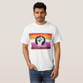 Lesbische geschilderde protestvlag t-shirt (Voorkant volledig)