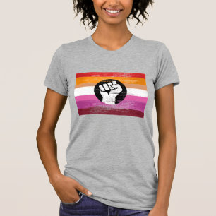 Lesbische geschilderde protestvlag t-shirt