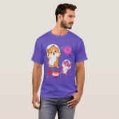 Lesbische hamster Oranje Roze Lesbische Pride T-shirt (Voorkant volledig)
