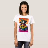 Lesbische heks in regenboogvlag kleding t-shirt (Voorkant volledig)
