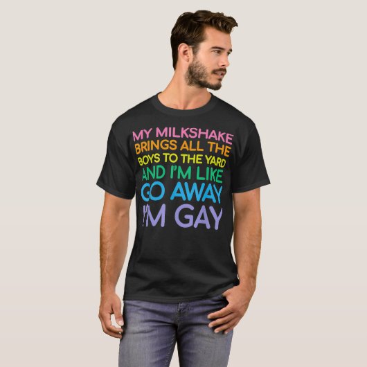Lesbische homoseksuele pride Rainbow LGBT grappige T-shirt (Voorkant volledig)