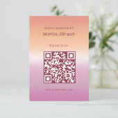 Lesbische Huwelijk Pride Vlag Gradiënt QR Code RSVP Kaartje (Staand voorkant)