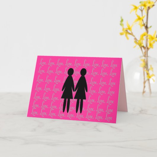Lesbische Kaarten "Love" gedicht binnen (Gele Bloem)