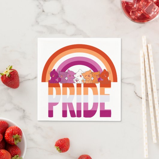 Lesbische Katten Pride Vlag Servet (Insitu)