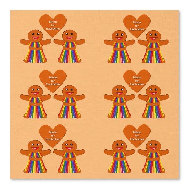 Lesbische Kerst Gingerbread Dames Koppel Behang (Voorkant)