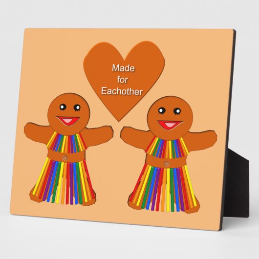 Lesbische Kerst Gingerbread Dames Koppel Fotoplaat (Zijkant)