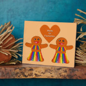 Lesbische Kerst Gingerbread Dames Koppel Fotoplaat (Zijkant)