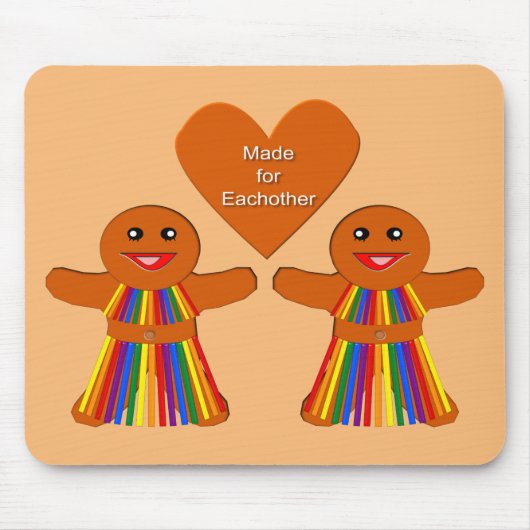 Lesbische kerst gingerbread dames koppel muismat (Voorkant)