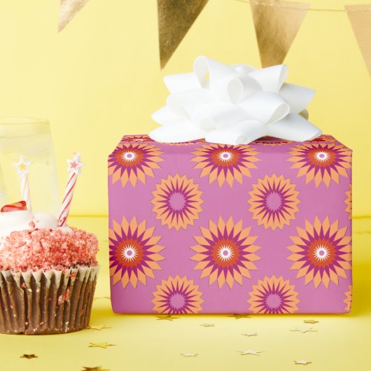 Lesbische kleuren / roze bloem cadeaupapier (Verjaardagsfeest)