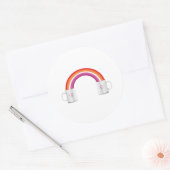 Lesbische koffie datum ronde sticker (Envelop)
