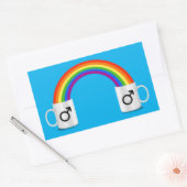 Lesbische Koffie Datum T-shirt Rechthoekige Sticker (Envelop)