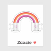 Lesbische koffieafspraak sticker (Vel)