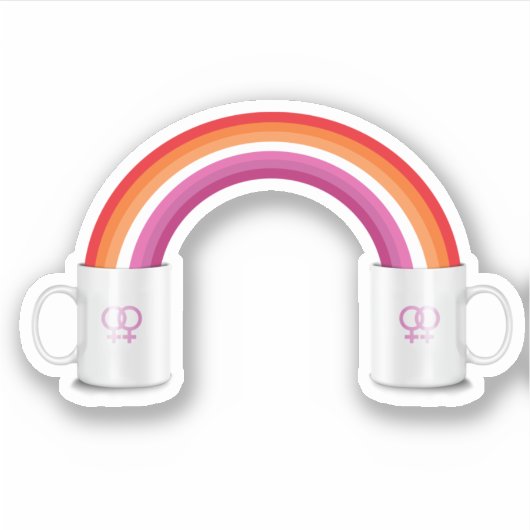 Lesbische koffieafspraak sticker (Voorkant)