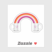Lesbische koffieafspraak sticker (Vel)