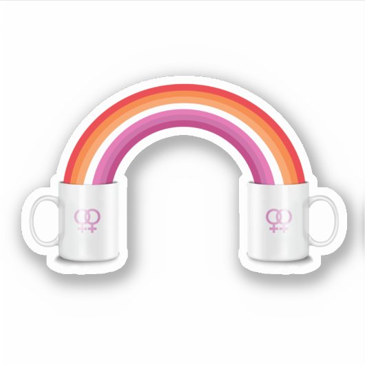 Lesbische koffieafspraak sticker (Voorkant)