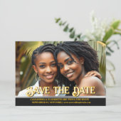 Lesbische koppels trouwaankondiging foto gay kaart (Staand voorkant)