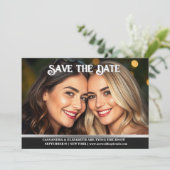 Lesbische koppels trouwaankondiging foto gewoon kaart (Staand voorkant)