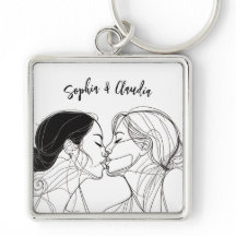 Lesbische Kus Elegant Paar Matching