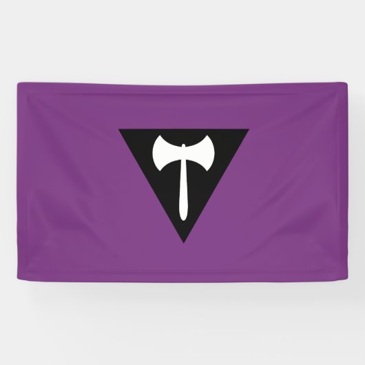 Lesbische Labrys Pride Vlag Spandoek (Horizontaal)