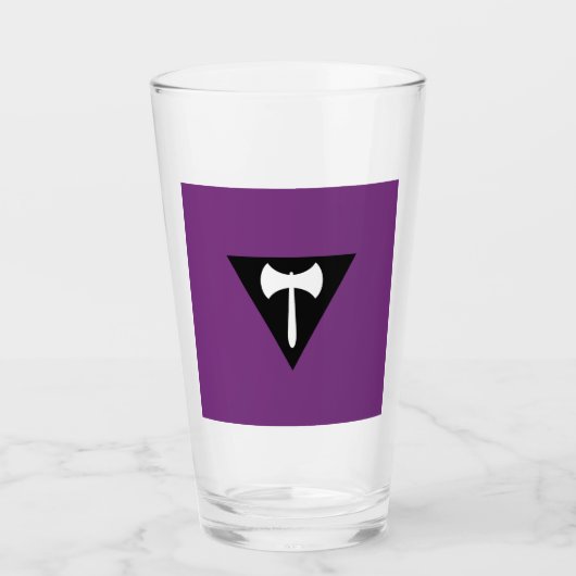 Lesbische Labrys Pridevlag Glas (Voorkant)