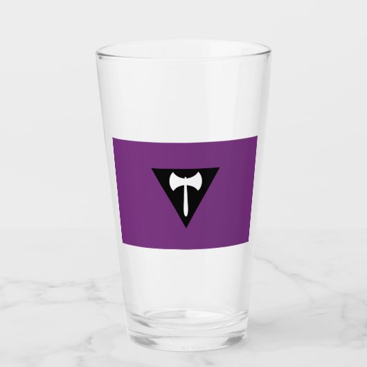 Lesbische Labrys Pridevlag Glas (Voorkant)