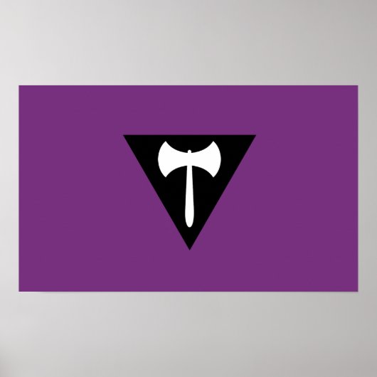 Lesbische Labrys Pridevlag Poster (Voorkant)