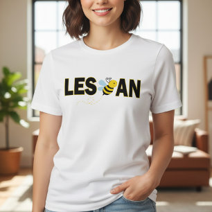 Lesbische LGBT Pride Bij Cute Moderne Typografie Tri-Blend Shirt
