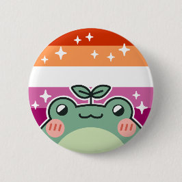 Lesbische LGBT Pride Flag Frog Button