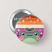 Lesbische LGBT Pride Flag Frog Button (Voorkant /achterkant)