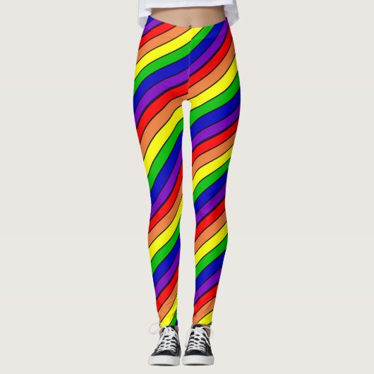 Lesbische LGBT Pride Rainbow Leggings (Voorkant)