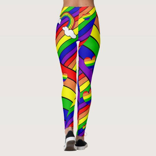 Lesbische LGBT Pride Rainbow Leggings (Achterkant)