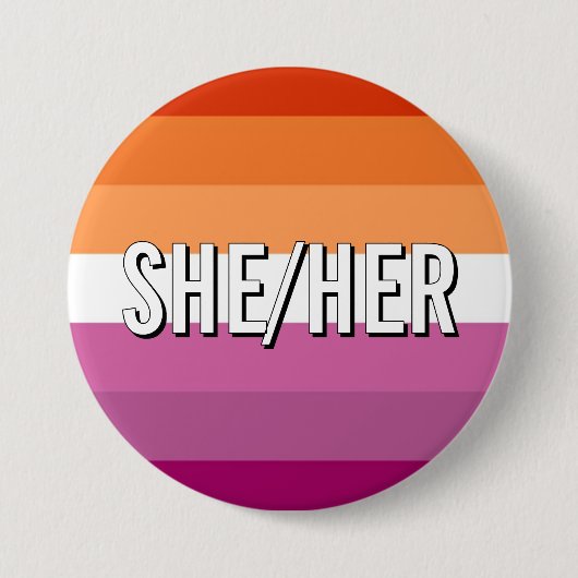 Lesbische LGBTQ Queer Pride Pronoun Button (Voorkant)