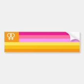 Lesbische Liefde (Dawn) Pride House Vlag Bumpersticker (Voorkant)