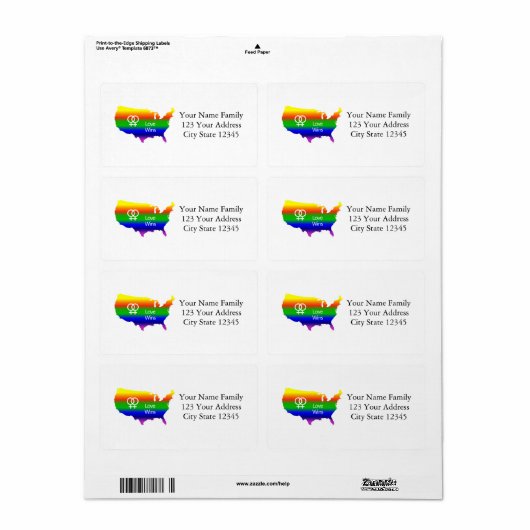 Lesbische liefde wint etiket (Full Sheet)