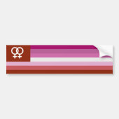 Lesbische Liefde (WLW) Pride House Vlag Bumpersticker (Voorkant)