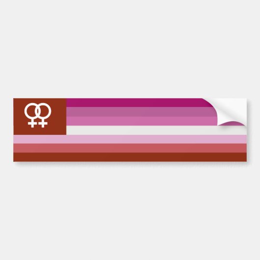 Lesbische Liefde (WLW) Pride House Vlag Bumpersticker (Voorkant)