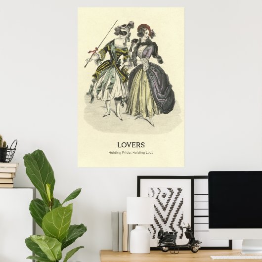 Lesbische liefhebbers bij Masquerade Ball Poster (Thuiskantoor)