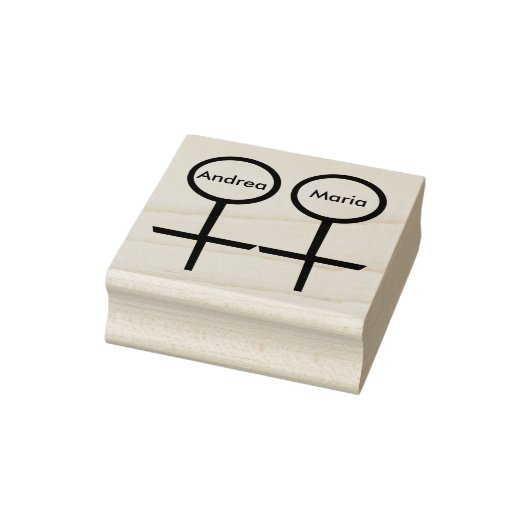 Lesbische liefhebbers gepersonaliseerd hout kunst rubberstempel (Stempel)