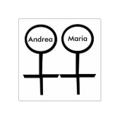 Lesbische liefhebbers gepersonaliseerd hout kunst rubberstempel (Afrduk)