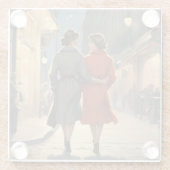  lesbische liefhebbers glazen onderzetter (Achterkant)