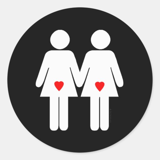 Lesbische Liefjes - Ronde Sticker (Voorkant)
