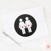 Lesbische Liefjes - Ronde Sticker (Envelop)