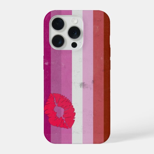 Lesbische (Lipstick) Vlag iPhone Hoesje (Achterkant)