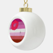 Lesbische (Lipstick) Vlag Keramische Bal Ornament (Rechts)