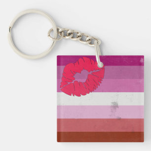 Lesbische (Lipstick) Vlag Sleutelhanger